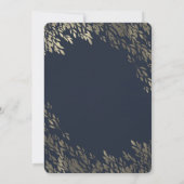 Invitation Bleu et Argent Feuille Chic Rustique Mariage (Dos)