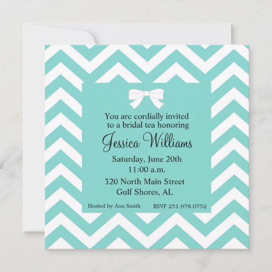 Invitation bleu et blanc Aqua (Devant)