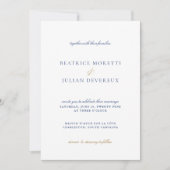 Invitation Bleu et blanc classique Mariage carrelage méditerr (Devant)