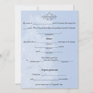 Invitation Bleu et blanc, Conseil Mariage, Commentaire, Perso