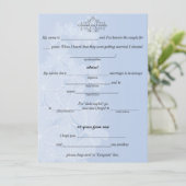 Invitation Bleu et Blanc, Conseils de mariage, Commentaire, P (Debout devant)
