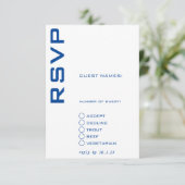 Invitation Bleu et blanc contemporain (Debout devant)