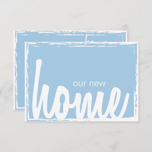 Invitation bleu et blanc de pendaison de (Devant / Derrière)