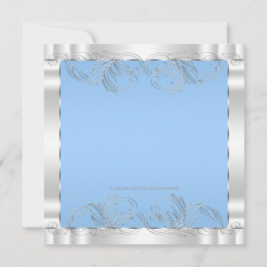 Invitation Bleu et blanc élégant (Dos)