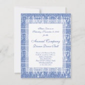 Invitation Bleu et blanc élégants de la Renaissance médiévale (Dos)