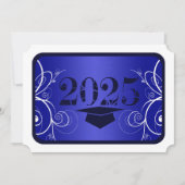 Invitation Bleu et blanc Frame Graduation Party (Devant)