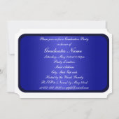 Invitation Bleu et blanc Frame Graduation Party (Dos)