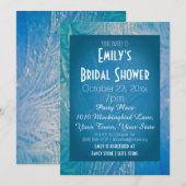 Invitation Bleu et blanc glace hiver Wonderland Fête des mari (Devant / Derrière)