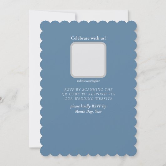 Invitation Bleu et blanc poussiéreux (Dos)