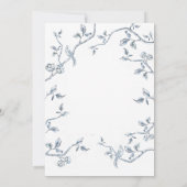 Invitation Bleu et blanc toile française Douche nuptiale (Dos)