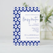 Invitation Bleu et blanc traditionnel thaïlandais Ikat Fête d (Debout devant)