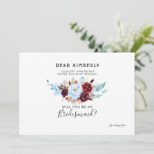 Invitation Bleu et Bourgogne deviendrez-vous ma servante (Debout devant)