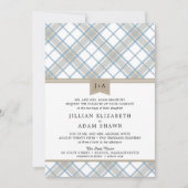 Invitation Bleu et bronzage simplement plaqué avec Mariage Mo (Devant)