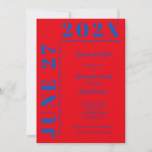 Invitation Bleu et Crimson Graduation Party (Devant)