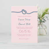 Invitation Bleu et Dusty Blue Tying Mariage de noeud (Debout devant)