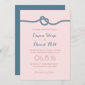 Invitation Bleu et Dusty Blue Tying Mariage de noeud (Devant / Derrière)