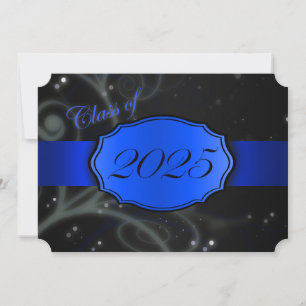 Invitation Bleu et noir 2025 Graduation