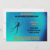 Invitation Bleu et noir Halloween effroi Black Spider (Devant)