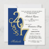 Invitation Bleu et or 2017 Graduation (Dos)