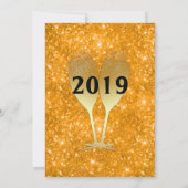 Invitation Bleu et or Art déco Réveillon du Nouvel An (Dos)