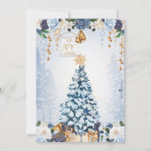 Invitation Bleu et or hiver Wonderland Quinceanera (Dos)