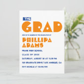Invitation Bleu et Orange Typographie (Debout devant)