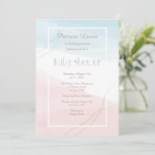 Invitation Bleu et Rose Moderne (Debout devant)