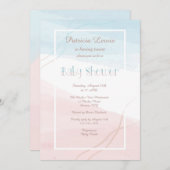 Invitation Bleu et Rose Moderne (Devant / Derrière)