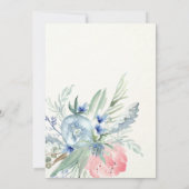 Invitation Bleu et rose Peony Bridal Brunch & Bubbly (Dos)