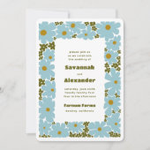 Invitation Bleu et vert de la forêt Super fleurs Boho Mariage (Devant)