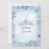 Invitation Bleu et violet Mexicaine fille d'hiver Mis Quince (Dos)