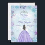 Invitation Bleu et violet Mexicaine fille d'hiver Mis Quince<br><div class="desc">Bleu et violet Mexicaine fille d'hiver Mis Quince</div>