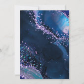 Invitation Bleu et violet Parties scintillant Faux Agate Anni (Dos)