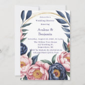 Invitation Bleu et Wedding shower bleu marine (Devant)