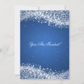 Invitation Bleu étincelant de la veille de Nouvel An (Dos)