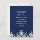 Invitation Bleu étincelle Diamant & Parties scintillant Sweet (Dos)