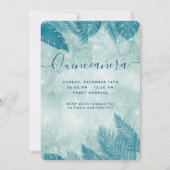 Invitation Bleu feuille tropical tiara Quinceañera (Dos)