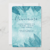 Invitation Bleu feuille tropical tiara Quinceañera (Dos)
