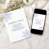 Invitation Bleu Flocon de neige Blanc Mariage d'hiver Enregis
