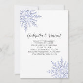 Invitation Bleu Flocon de neige Blanc Mariage d'hiver Enregis (Devant)