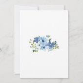 Invitation Bleu Floral Aquarelle Verdure Dîner de répétition (Dos)