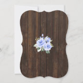 Invitation Bleu Floral Bois Brunch et Fête des mariées Bubbly (Dos)