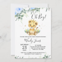 Bleu Floral Eucalyptus Lion Baby shower King