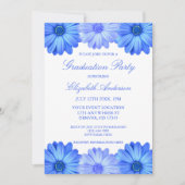 Invitation Bleu Floral Graduation Party (Devant)