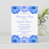 Invitation Bleu Floral Graduation Party (Debout devant)