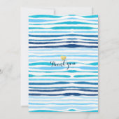 Invitation Bleu Floral Stripes Brunch & Bubbly Fête des marié (Dos)