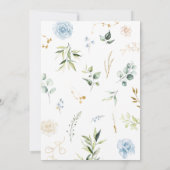 Invitation Bleu Floral Sweet Petit Baby shower Citrouille (Dos)