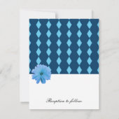 Invitation Bleu Flower Black Ribbon (Dos)