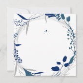 Invitation Bleu foncé Boho Floral Wreath Party (Dos)