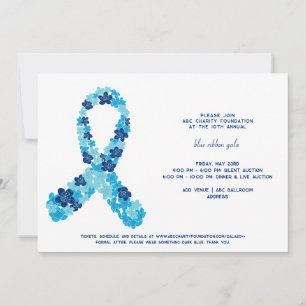 Invitation Bleu foncé Colorectal Sensibilisation au cancer Co